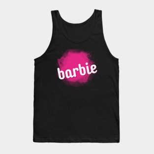 Barbie x Oppenheimer Logo Pink And White Tank Top